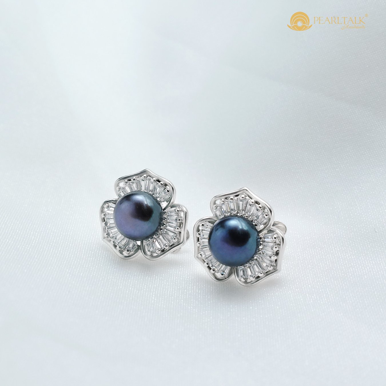 BÔNG TAI BẠC NƯỚC NGỌT KIỂU BÁN NGUYỆT 7MM